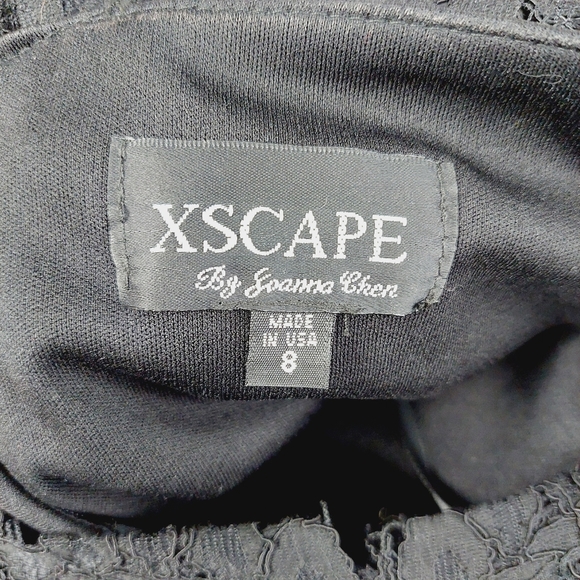 Xscape by Joanna Chen Black Lace A-Line Mini Dress P6981 - Picture 6 of 8